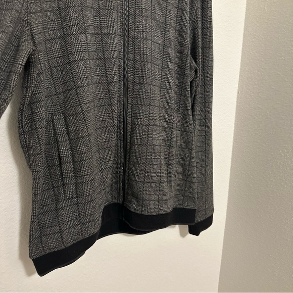 Ted Baker Footi Plaid Soft Knit Zip Up Sweater Jacket Black Gray Size 5, XL Men - Picture 5 of 8